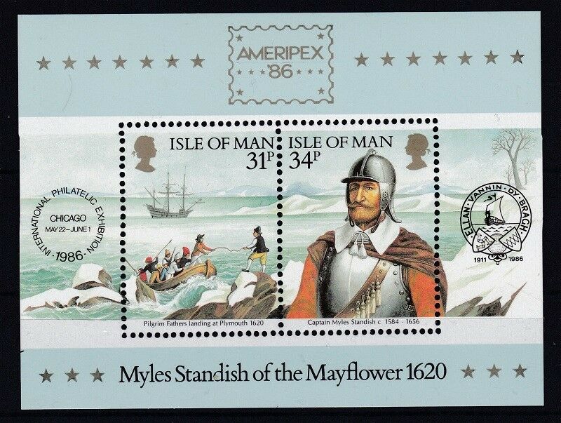 Isle Of Man 1986 Postfrisch Block Minr. 8  Historische Verbindung Mit Amerika